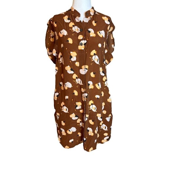 Equipment Lorainna Dress in Tortoise Shell Multi Small Womens Silk Mini - Picture 7 of 15